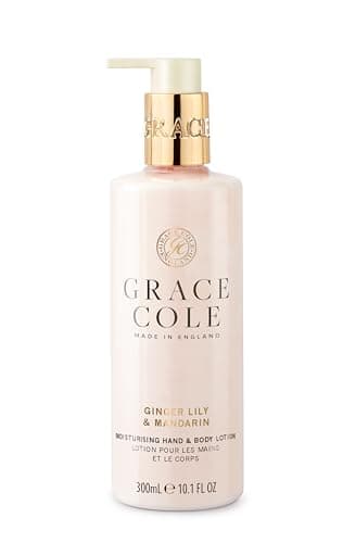 Image of Grace Cole Ginger Lily & Mandarin Fragrance Cleansing Hand & Body Lotion 300ml - Essential Oils - Vegan and Cruelty Free, No SLS or Parabens - Made In England