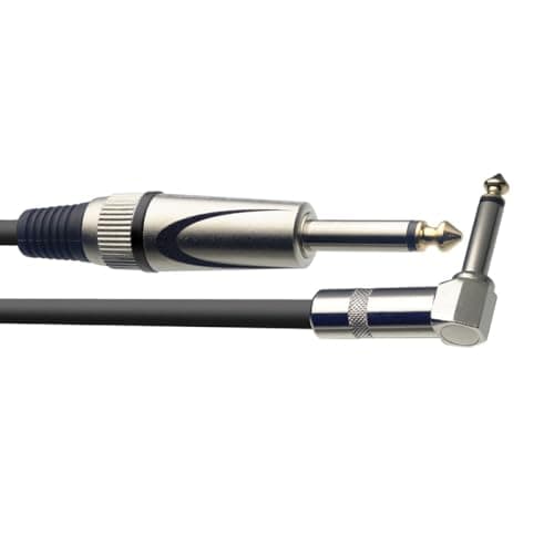 Image of Stagg SGC6PL DL Pro-Series 6m Angled Jack Instrument Cable - Black
