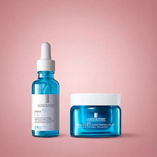 Image of La Roche-Posay Hyalu B5 Hydrating Face Serum with Hyaluronic Acid for Dry & Dehydrated Skin, 30ml + Hyalu B5 Suractivated Anti-Wrinkle Firming Cream with Hyaluronic Acid & Vitamin B5, 50ml