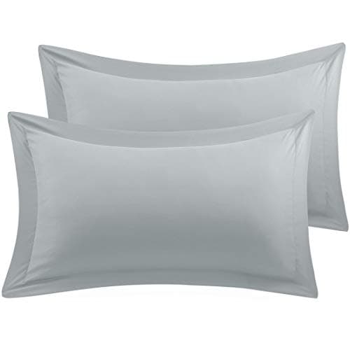 Image of PiccoCasa Pillow Shams Double Brushed Microfiber, 2 Packs Pillowcases with Envelope Closure,Soft and Comfortable Pillowcases Light Grey 50 x 90cm