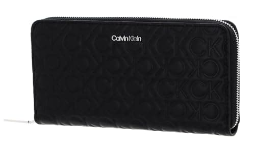 Image of Calvin Klein CK Must Zip Around Wallet Embossed L CK Black