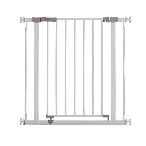 Image of Dreambaby Ava Baby Safety Gate, Pressure Mounted Security Gate - Fits Opening from 75-81 cm Wide - with Double Locking Mechanism Feature - White - Model G2095BB