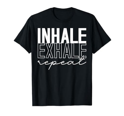 Image of Inhale Exhale Yoga Breathe Pilates Peace Balance Meditation T-Shirt