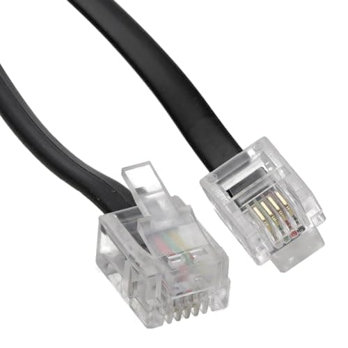 Image of kenable ADSL Broadband Modem Cable RJ11 to RJ11 Phone Socket to Router Flat Black 3m