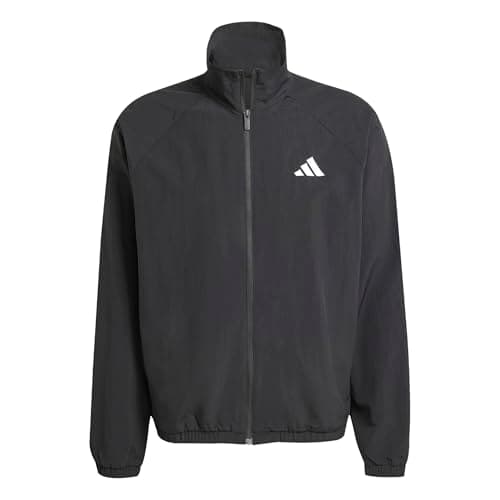 Image of adidas Men's ESSENTIALS SMALL LOGO WINDBREAKER, Black/White, L