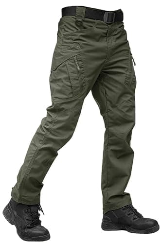 Image of TACVASEN Military Trousers Mens Tactical Outdoor Hiking Pants Walking Work Cargo Trousers Army Green,38