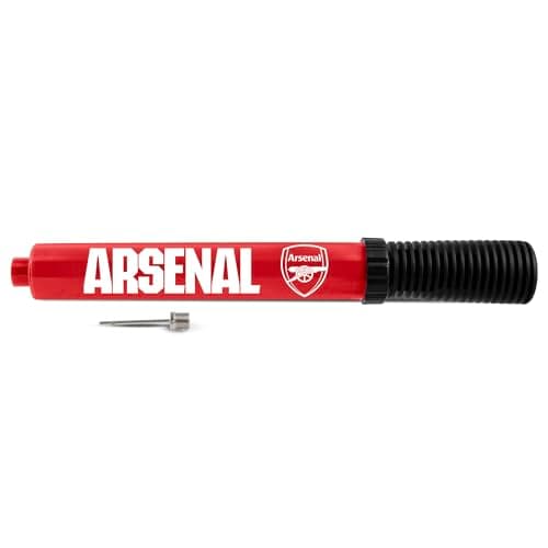 Image of Hy-Pro Officially Licensed Arsenal Large Dual Action Portable Inflation Pump - Football Pump Also Suitable for Rugby, Basketball, Netball - Compact & Lightweight with Needle, for All Sports Balls