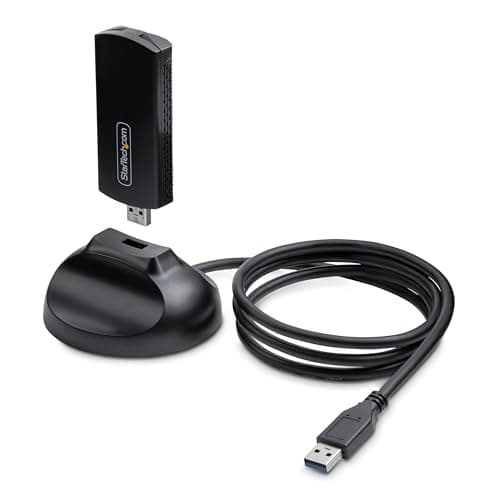 Image of StarTech.com Wi-Fi 6E USB Adapter/Dongle, For Desktop/Laptop PC, Wireless NIC w/Foldable Antenna, WiFi 2.4/5/6GHz Network