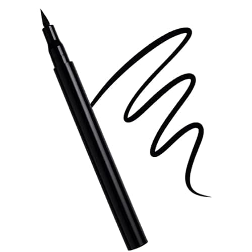 Image of Black Liquid Waterliner Pen with Fine Tip for Sharp Lines and Winged Looks - Precision Waterproof Smudge-Resistant Formula, Long-Lasting Intense for Daily Eye Makeup, All Skin Types, Easy Control