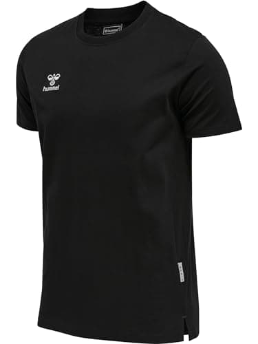 Image of hummel Men's Hmlmove Grid Cotton T-Shirt S/S T-Shirt Black