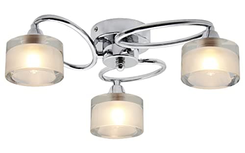 Image of Long Life Lamp Company Modern Chrome Flush Mounted Ceiling Light H3062