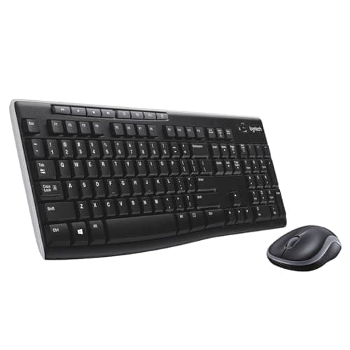Image of Logitech MK270 Wireless Keyboard and Mouse Combo for Windows, 2.4 GHz Wireless, Compact Mouse, 8 Multimedia and Shortcut Keys, 2-Year Battery Life, for PC, Laptop, QWERTY UK English Layout - Black