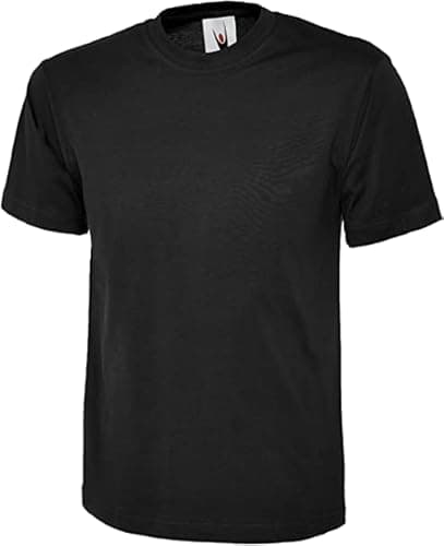 Image of Unisex Men's & Women Classic Crew Neck Solid Cotton T-Shirts 140 GSM Ultra Cool T-Shirt Perfect for Casual Wear(Black-Small)