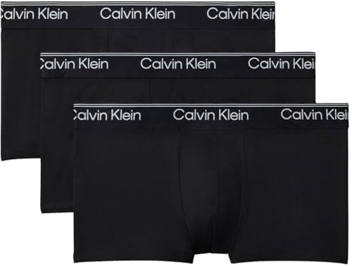 Image of Calvin Klein Men's LOW RISE TRUNK 3PK Low Rise Trunk, BLACK (3 BLACK), S