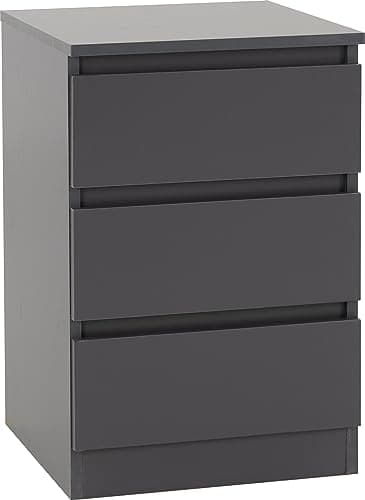 Image of Seconique Malvern 3 Drawer Bedside in Grey