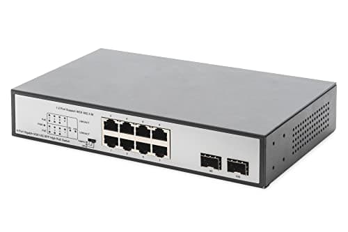 Image of DIGITUS 8 port Gigabit PoE network switch - 8x RJ45 - 19 inch - Network switch - 180W PoE budget - 10/100/1000 Mbps