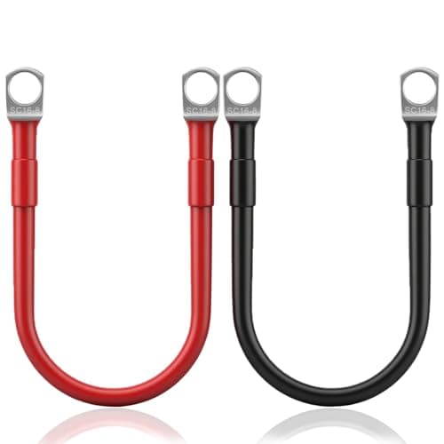 Image of VAGCARS 2Pcs Battery Cables 16mm, M8 Ring Terminals Copper Wire, 12v Red and Black Car Battery Charger Cable Leads, Heavy Duty Battery Connector for Auto, Motorcycle,Truck, RV, Boat (M8 16MM² x 30CM)