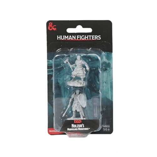 Image of WizKids D&D Nolzur's Marvelous Miniatures: Human Fighters Unpainted Dungeons and Dragons Miniatures