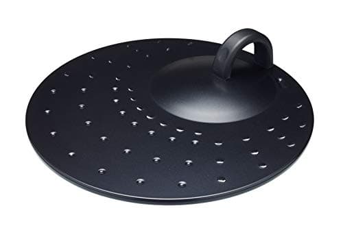 Image of KitchenCraft Frying Pan Splatter Guard Lid with Handle, Metal Pan Lid, Dishwasher-Safe 31 cm (12''), Black