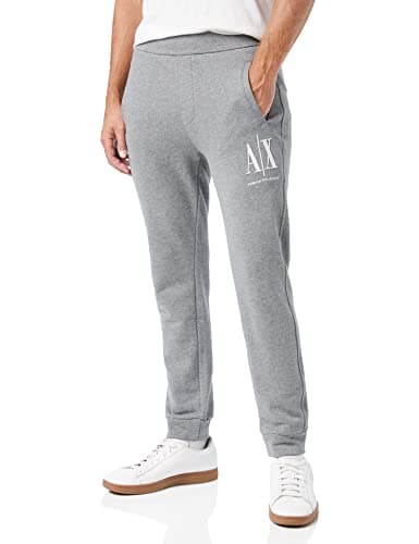 Image of Armani Exchange Men's Icon Project Embroidered Jogger Sports Trousers, Grey, L UK