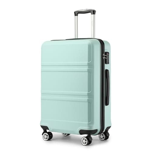 Image of Kono Suitcase Lightweight ABS+PC Hard Shell Hand Luggage Trolley Travel Cabin Carry-on with TSA Combination Lock and 4 Wheels (20", Mint Green)