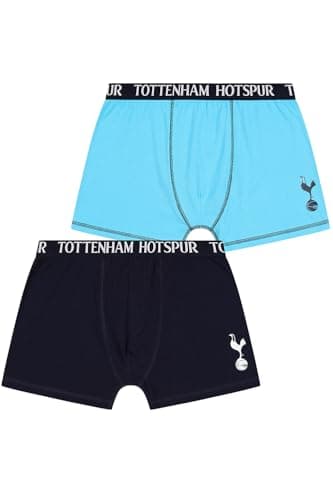 Image of Tottenham Hotspur Mens 2 Pack Football Club Boxer Shorts Cotton Spurs Boxers Multipack Trunks Underwear (XXXL-Large) Blue