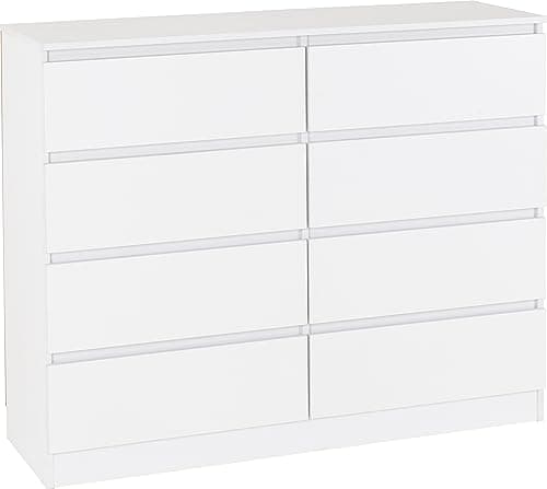Image of Seconique Malvern 8 Drawer Chest in White