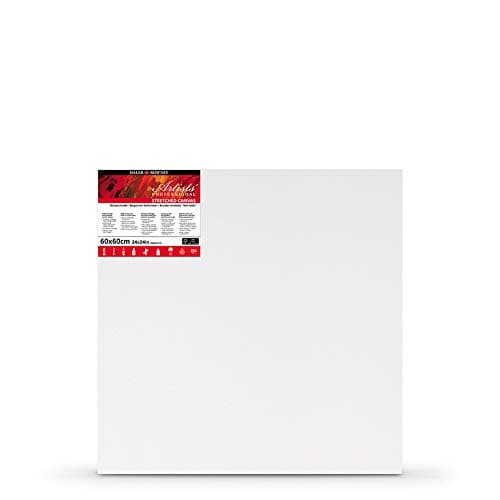 Image of Daler-Rowney Artists' Stretched Canvas, Medium Grain, 350 gsm, 20mm Deep, 24 x 24in - 60 x 60 cm, White