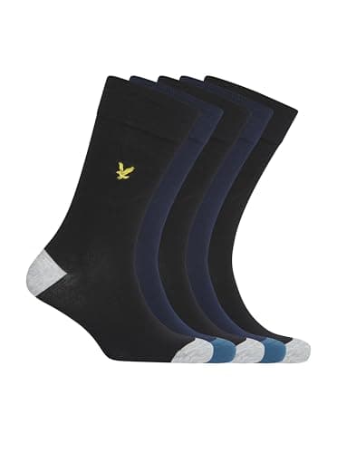 Image of Lyle & Scott Men’s Graham 5 Pack Soft Touch Cotton Dress Socks Size UK 7-11