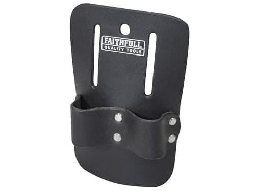 Image of Faithfull Black Leather Double Loop Scaffold Spanner Holder for Tool Belt