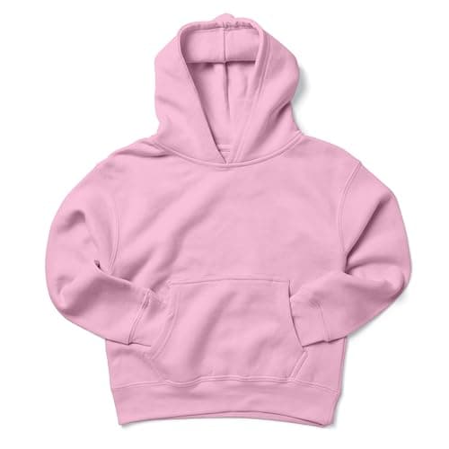 Image of Love My Fashions Boys Hoodie Pullover Sweatshirt Plain top for Children Unisex Hooded Sweater Long Sleeve Top and Jumper for kids Light Pink