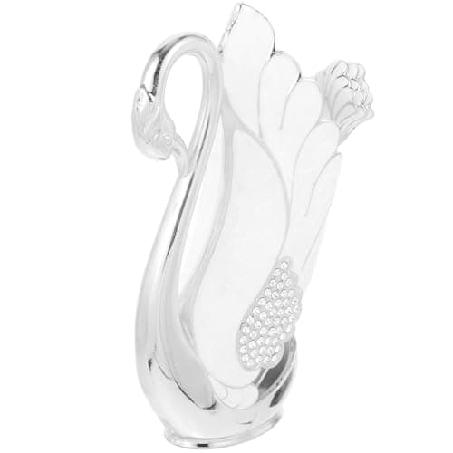 Image of Beaupretty Silver Swan Utensil Rack Fork Holder Made of Zinc Alloy with Smooth and Practicality , and Elegant for Home Kitchen Storage and Decoration