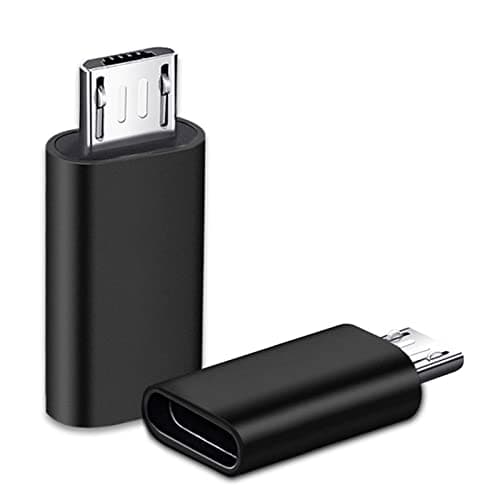 Image of iJiZuo USBC Female to Micro USB Male Adapter 2Pack, Data Transfer Adapter Compatible with Galaxy S7/S7 Edge, Nexus 5/6 and Micro USB Devices-Black