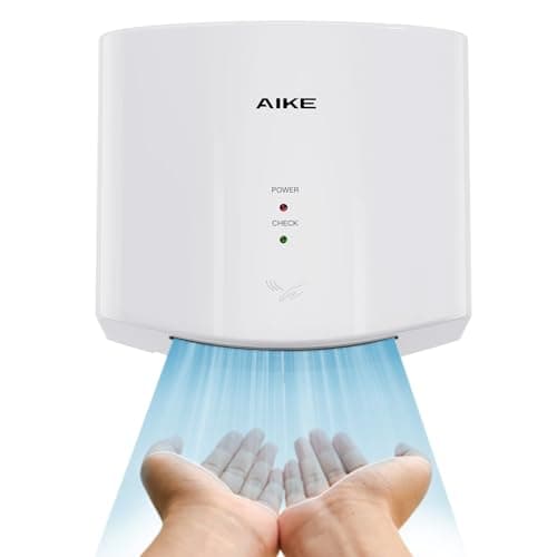Image of AIKE Air Wiper Compact Hand Dryer, High-Speed Drying, 1400W 220V, Plug & Go, Paperless Touchless for Public Bathroom, AK2630S (White)