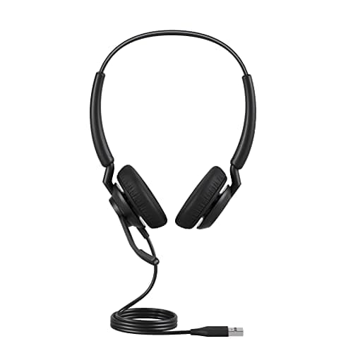 Image of Jabra Engage 40 Wired Stereo Headset with Noise-Cancelling 2-Mic Technology and USB-A Cable, Ultra-Lightweight - works with all leading Unified Communications platforms such as Zoom, Unify - Black
