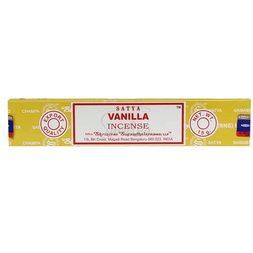Image of Satya Nag Champa Vanilla Incense Sticks | x1 pack | comes with SAMASIA bookmark | Incense can be used for Aromatherapy, Spa, Yoga, Weddings, Meditation, Healing, Positivity and Relaxation