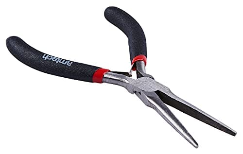 Image of Amtech – Mini Extra Long Nose Pliers with Spring, Drop-Forged & Heat-Treated Steel, Matt Comfort Grips, for Deep-Reach Precision Gripping & Bending in Electronics, Models & Repair Work