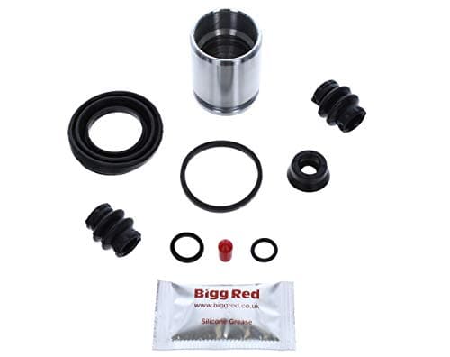 Image of Bigg Red - Rear Brake Caliper Repair Seal Kit & Piston - Compatible with Primastar, Expert, Scudo, Transporter & Caravelle, Multivan, Trafic, Vauxhall Vivaro