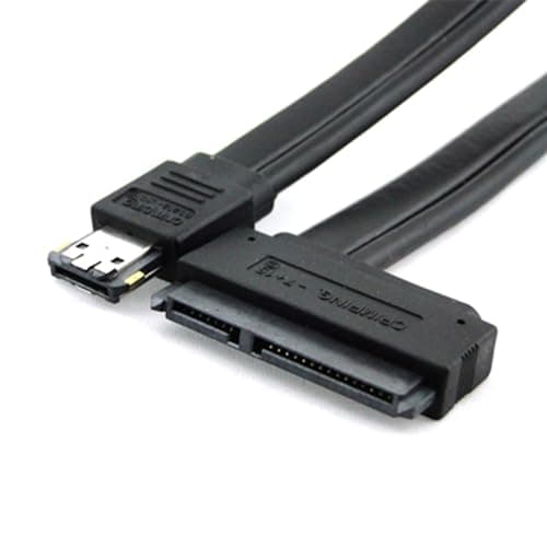 Image of NFHK 50cm Dual Power 12V and 5V eSATAp Power ESATA USB 2.0 Combo to 22Pin SATA Cable for 2.5" 3.5" Hard Disk Drive