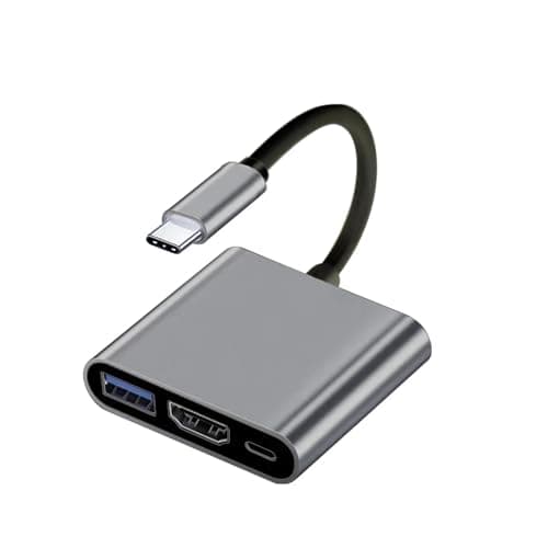 Image of 3 in 1 USB C to HDMI Adapter, Digital AV Multiport USB Type C Converter to 4K-HDMI, USB 3.0,100W PD for MacBook Pro Air, iPad Pro 2020, Chromebook, Surface, Samsung etc (3 in 1 USB C to HDMI Adapter)