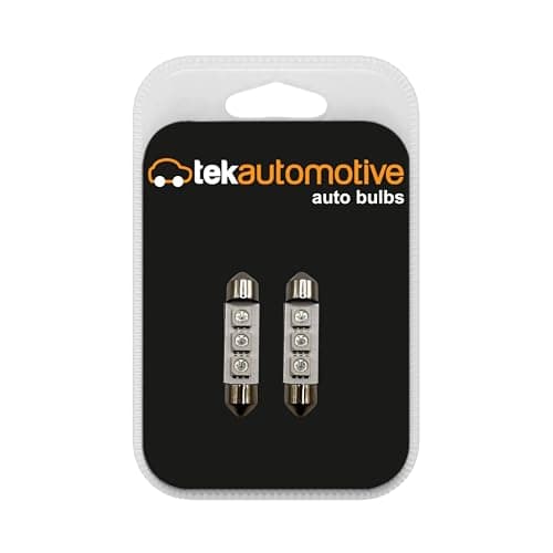Image of Tek Automotive 239 C5W YELLOW LED Festoon Bulbs – 12V S8.5D 11x38mm 3-LED Interior Lighting Upgrade, Energy-Efficient, Long-Life, Vibration-Resistant – Twin Pack