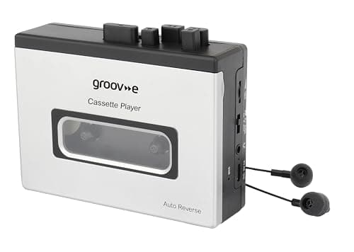 Image of Groov-e Retro Cassette Player & Recorder with Bluetooth - Comes with Headphones, Has Auto Reverse Feature, Built-In Mic & Speaker, USB or Battery-Operated