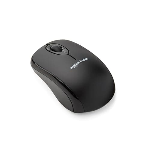 Image of Amazon Basics Wireless Mouse for Laptop, 2.4GHz with USB Nano Receiver – Black