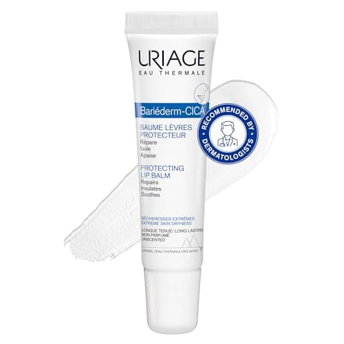 Image of Uriage Bariederm-Cica Protecting Lip Balm with Glycerin - Ultra-Nourishing Lip Repair Ointment for Dry, Chapped, Cracked & Damaged Lips - Soothes & Repairs Lips - Fragrance-free - 15ml