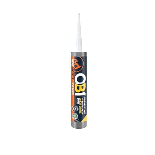 Image of OB1 White Heat Protect Fire Resistant Sealant - Durable Fire Retardant Sealant for Linear Joints with Upto 4 Hours Protection - Hybrid Polymer - Weather & UV Resistant - Paintable - 290ml