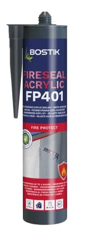 Image of BOSTIK Pro-Sealant FP401 Professional Grade Fire Resistant Acrylic Sealant, For Internal Use, Colour: White, 310ml