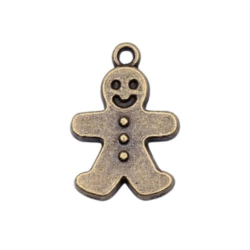 Image of WYSIWYG 20pcs 13x19mm Gingerbread Man Charms Antique Bronze Color Zinc Alloy