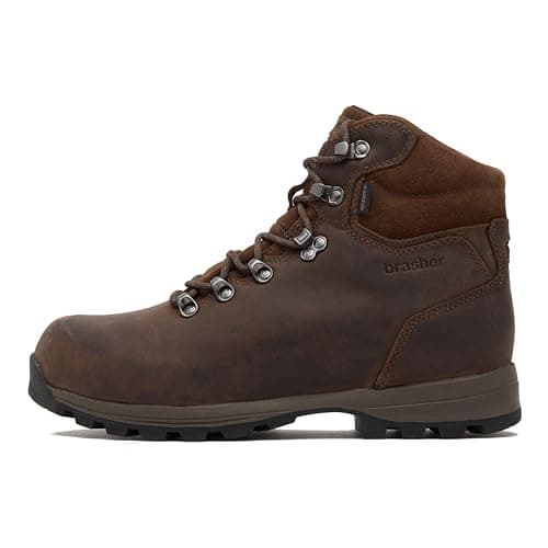 Image of Brasher Men's Country Walker II Walking Boots with High Traction Sole & Durable Leather Upper, Waterproof (Brown, UK Footwear Size System, Adult, Men, Numeric, Medium, 9)
