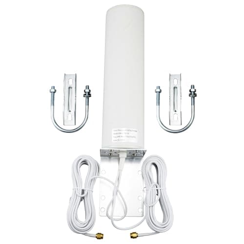 Image of BOOBRIE High Gain 4G LTE Antenna Outdoor 10DBi Dual SMA Male Connector 5M SMA Cable 698-2700MHz WiFi Antenna Outdoor 3G 4G LTE OmniDirectional Mount for 5G LTE Router Hotspot Wireless