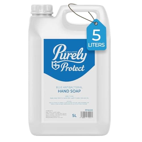Image of Blake & White Antibacterial Hand Soap 5L - Purely Protect White Handwash Liquid Soap for Home, Office, Kitchens and Washrooms - Unscented Hand Wash to Kill 99.9 of Germs and Bacteria - PP4101